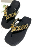 Chinelo Tamanco Quadrado Corrente Feminino do 34 ao 41 Confortável Casual