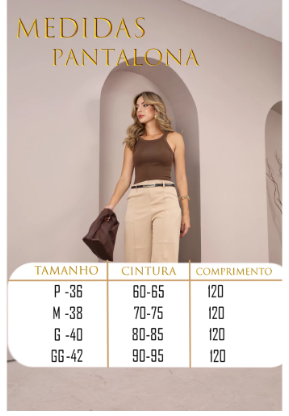 Kit 3 Calças Pantalona Alfaiataria Feminina
