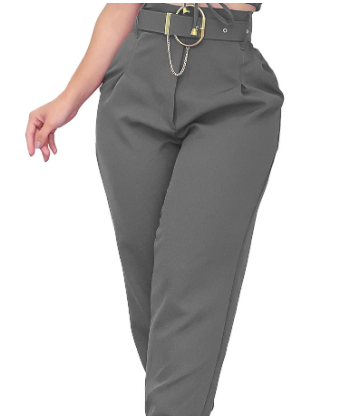 Calça Feminina Alfaiataria Skinny com Cinto Luxo