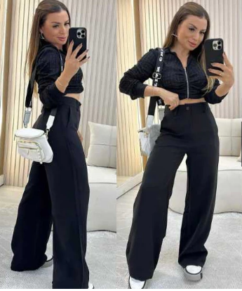 Calça Pantalona Alfaiataria Premium Wide Leg