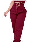 Calça Feminina Alfaiataria Skinny com Cinto Luxo